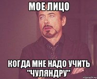 мое лицо когда мне надо учить "чуляндру"