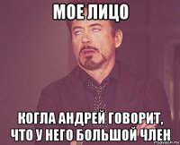 мое лицо когла андрей говорит, что у него большой член