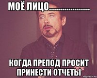 моё лицо..................... когда препод просит принести отчеты