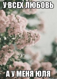 У всех любовь А у меня Юля