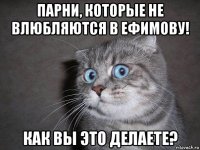 парни, которые не влюбляются в ефимову! как вы это делаете?