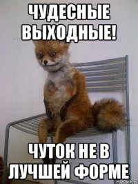 Чудесные выходные! Чуток не в лучшей форме