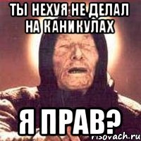 Ты нехуя не делал на каникулах Я прав?