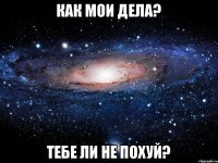 Как мои дела? Тебе ли не похуй?