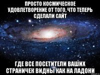 Просто космическое удовлетворение от того, что теперь сделали сайт где все посетители ваших страничек видны как на ладони