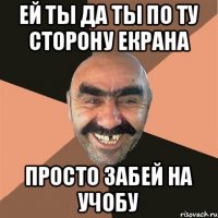 ей ты да ты по ту сторону екрана просто забей на учобу