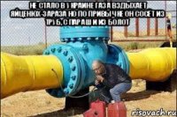 не стало в украине газа вздыхает яйценюх-зараза но по привычке он сосёт из труб, с параш и из болот 