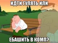 Идти гулять или ебашить в комп?