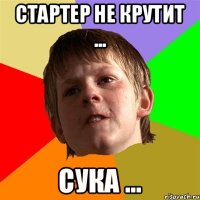 СТАРТЕР НЕ КРУТИТ ... СУКА ...