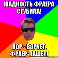 жадность фраера сгубила! вор - ворует, фраер-пашет!