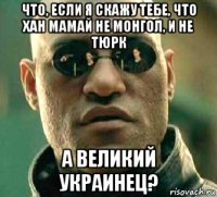 что, если я скажу тебе, что хан мамай не монгол, и не тюрк а великий украинец?