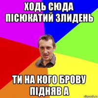 ходь сюда пісюкатий злидень ти на кого брову підняв а