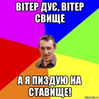 вітер дує, вітер свище а я пиздую на ставище!