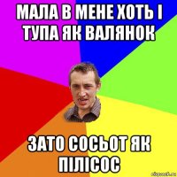 мала в мене хоть і тупа як валянок зато сосьот як пілісос