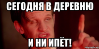 сегодня в деревню и ни ипёт!