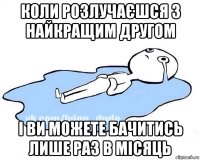 коли розлучаєшся з найкращим другом і ви можете бачитись лише раз в місяць