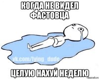 когда не видел фастовца целую нахуй неделю