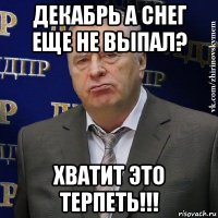 декабрь а снег еще не выпал? хватит это терпеть!!!