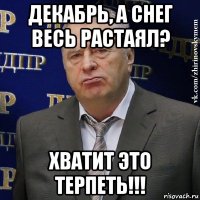 декабрь, а снег весь растаял? хватит это терпеть!!!