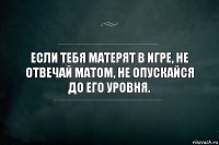 Если тебя матерят в игре, не отвечай матом, не опускайся до его уровня.