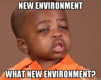new environment what new environment?