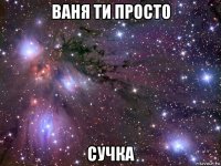 ваня ти просто сучка