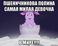 пшеничникова полина самая милая девочка в мире!!!!