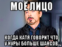 моё лицо когда катя говорит что у нуры больше шансов