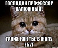 господин профессор калюжный! таких, как ты, в жопу ебут