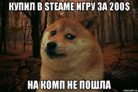 купил в steamе игру за 200$ на комп не пошла