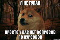 я не тупая просто у вас нет вопросов по курсовой