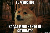 то чувство когда меня не кто не слушает:(