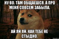 ну во. там общаешся. а про меня совсем забыла. ай яй яй. как тебе не стыдно.