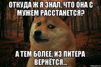 откуда ж я знал, что она с мужем расстанется? а тем более, из питера вернётся...