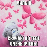 милый скучаю по тебе очень очень!