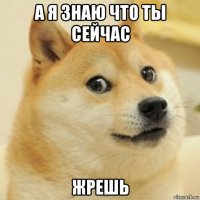 а я знаю что ты сейчас жрешь