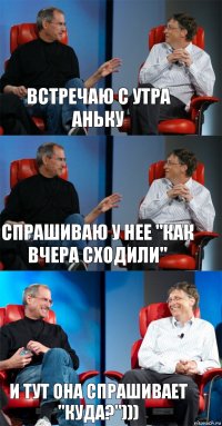 Встречаю с утра Аньку Спрашиваю у нее "Как вчера сходили" И тут она спрашивает "Куда?")))