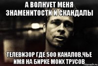 а волнует меня знаменитости и скандалы телевизор где 500 каналов,чье имя на бирке моих трусов