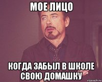 мое лицо когда забыл в школе свою домашку