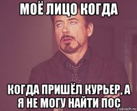 моё лицо когда когда пришёл курьер, а я не могу найти пос