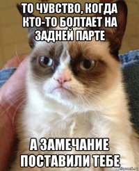 то чувство, когда кто-то болтает на задней парте а замечание поставили тебе