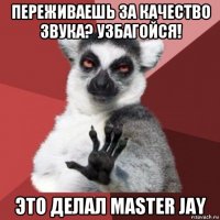 переживаешь за качество звука? узбагойся! это делал master jay