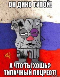 он дико тупой! а что ты хошь? типичный поцреот!