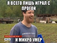 я всего лишь играл с прогой и микро умер