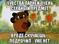 чувства парней очень страный предмет вроде скучаешь... подрочил - уже нет