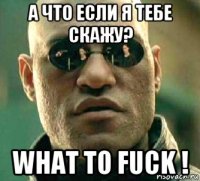 а что если я тебе скажу? what to fuck !