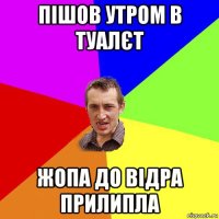 пішов утром в туалєт жопа до відра прилипла