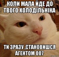 коли мала йде до твого холодільніка ти зразу ,становишся агентом 007