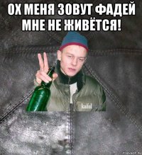 ох меня зовут фадей мне не живётся! 