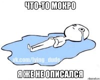 что-то мокро я же не описался